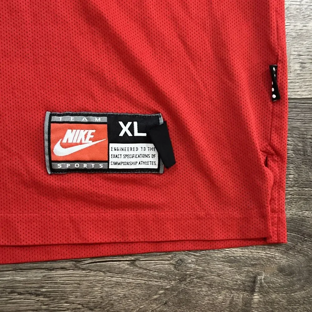 Vintage 90s Nike NBA Authentics Basketball Jersey Red Black Team Sports Men's XL